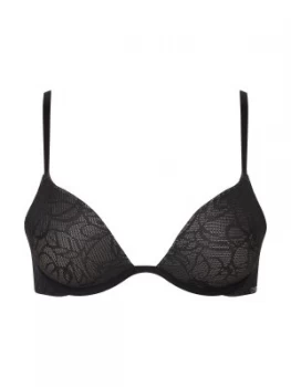 DKNY Signature scribble plunge push up bra Black