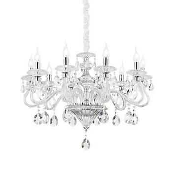 Negresco 8 Light Chandelier Clear Glass, E14