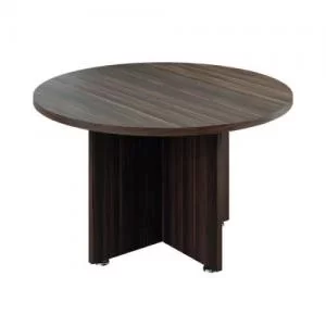 Avior Executive Circular Meeting Table 1200x1200x750mm Dark Walnut