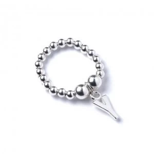 Initial Y Charm with Sterling Silver Ball Bead Ring