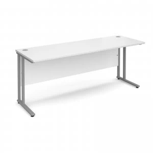 Maestro 25 SL Straight Desk 1800mm x 600mm - Silver Cantilever Frame