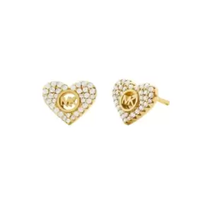 Michael Kors 14k Gold Plated Heart Stud Earrings - Pink