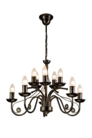 Donato Chandeliers With Fabric Shades, Black, 10x E14