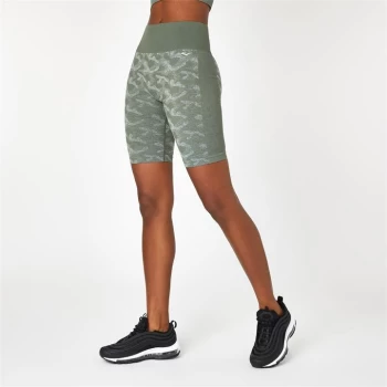 Everlast Seamless Camo Cycling Shorts - Dark Olive