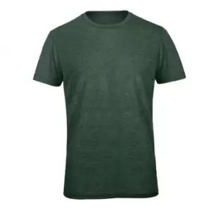 B&C Mens Favourite Short Sleeve Triblend T-Shirt (3XL) (Heather Forest Green)