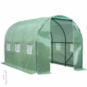 Tectake Polytunnel Greenhouse With 6 Windows 343X200X200cm Green