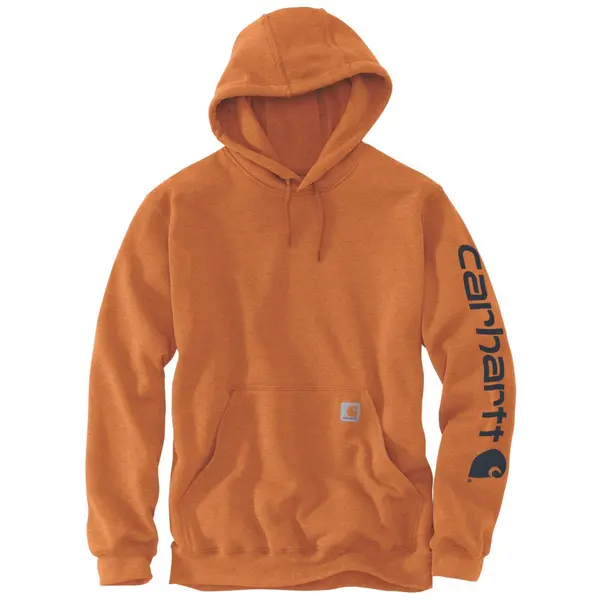 Carhartt Midweight Sleeve Logo Hoodie, black-orange, Size S