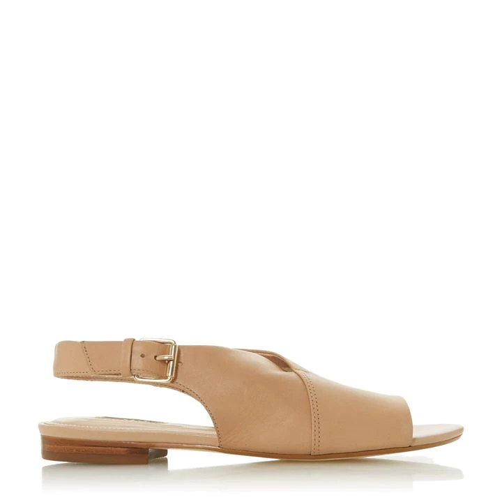 Dune Blonde Leather 'Leannia' Peep Toe Sandals - 3 - cream