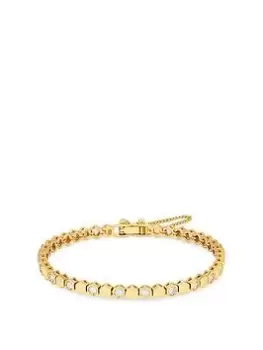 Jon Richard Gold Plated Polished And Cubic Zirconia Hexagon Bracelet - Gift Boxed