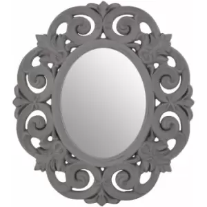 Premier Housewares - Antique Grey Scroll Design Wall Mirror