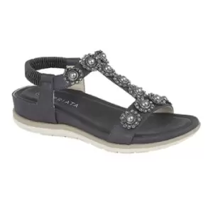 Cipriata Womens/Ladies Maida Jewelled Elastic Back Sandal (8 UK) (Navy)