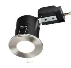 KnightsBridge 230V IP20 Fixed GU10 Fire-Rated Downlight- Brushed Chrome