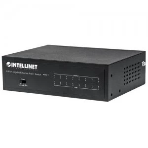 Intellinet 8-Port Gigabit Ethernet PoE+ Switch IEEE 802.3at/af Power over Ethernet (PoE+/PoE) Compliant 60 W Desktop (UK 3-pin plug)