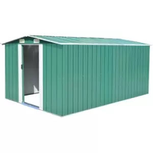 Vidaxl - Garden Shed Metal 257x392x181cm Green - Green