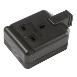 BQ 13A 1 Gang Black Unswitched Trailing Socket