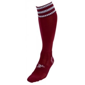 PT 3 Stripe Pro Football Socks Boys Maroon/White