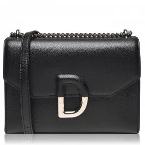 DKNY Logo Flap Over Bag - BLK GLD BGD