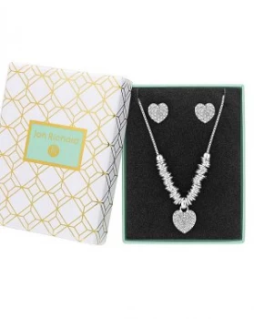 Jon Richard Silver Pave Heart Set