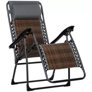 Outsunny Zero Gravity Folding Chair w/ Cup/Phone Holder