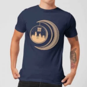 Harry Potter Globe Moon Mens T-Shirt - Navy - S