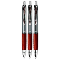 Uni-ball Signo 207 Red Retractable Gel Rollerball Pen (Fine 0.7mm Tip) (3 Pack)