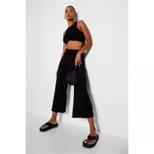 I Saw It First Black Ribbed Culottes - Black