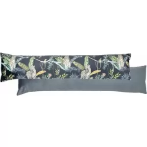 Wylder Tropics Jungle Leopards Print Velvet Draught Excluder, Petrol