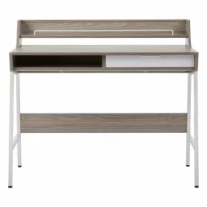 Interiors by PH Study Desk with Storage, Light Oak