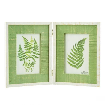 Sass & Belle Distressed Green Wooden Double Photo Frame