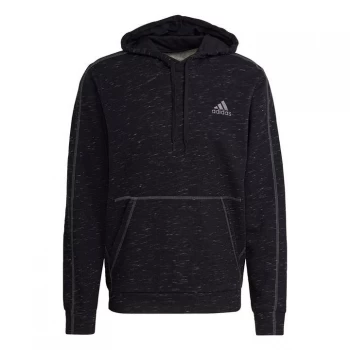 adidas Essentials M lange Embroidered Small Logo Hoodie M - Black Melange