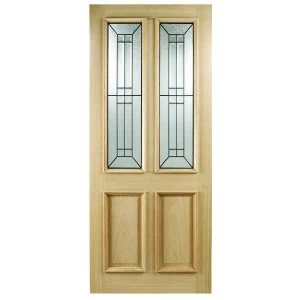 Wickes Malton External Oak Veneer Door Glazed 2 Panel 1981 x 838mm