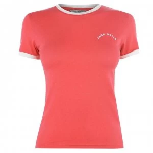 Jack Wills Trinkey Ringer T Shirt - Red