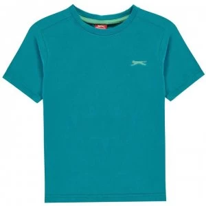 Slazenger Plain T Shirt Junior Boys - Teal Blue