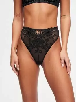 Ann Summers Knickers The Icon High Waisted Thong - Black, Size 12, Women