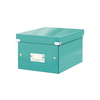 WOW Click & Store Small Storage Box with Label Holder Ice Blue