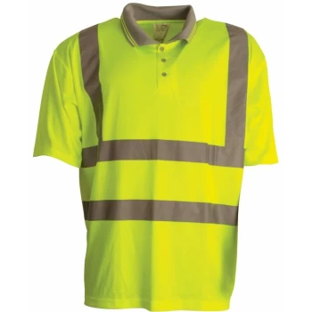 Hi-vis Breathable Snag Resistant Yellow Polo Shirt - L - Tuffsafe