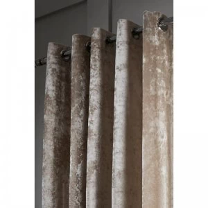 Crushed Velvet Lined Eyelet Curtains