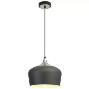 Luminosa Deana 32cm Ceiling Pendant, E27, Anthracite, Satin Nickel