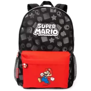 Super Mario All-Over Print Backpack (One Size) (Black/Red)