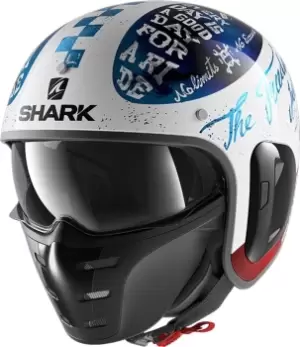 Shark S-Drak 2 Tripp In Jet Helmet, black-white, Size 2XL, black-white, Size 2XL