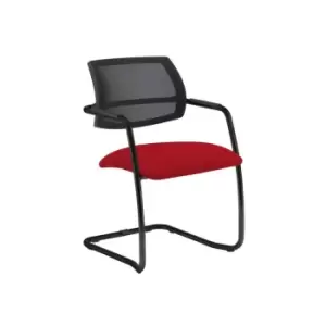 Dams MTO Tuba Black Cantilever Frame Conference Chair with Half Mesh Back - Sola