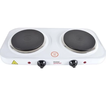 LLOYTRON KitchenPerfected E4202WH Double Electric Hot Plate - White