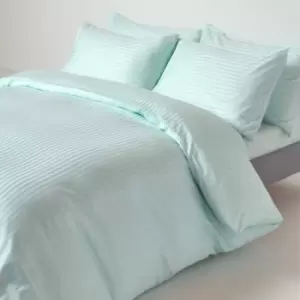 Blue Egyptian Cotton Duvet Cover Set 330 Thread Count, Double - Pale mint green / blue - Pale mint green / blue - Homescapes