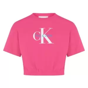 CALVIN KLEIN JEANS Girls Pride Monogram Logo Top - Pink