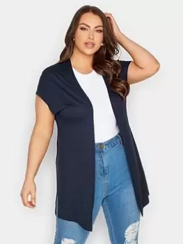 Yours Grown On Sleeve Cardigan - Blue Size 30-32, Women