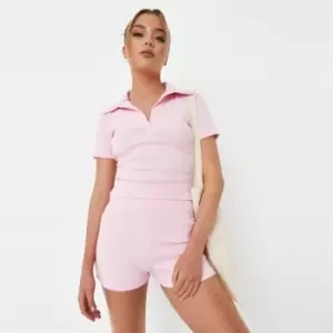 Missguided Rib Booty Shorts - Pink