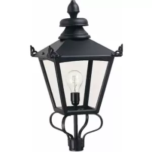 Loops - IP23 1 Bulb Lantern Head Only Black LED E27 150W Bulb Outside External