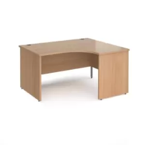 Office Desk Right Hand Corner Desk 1400mm Beech Top And Panel End Leg Maestro 25