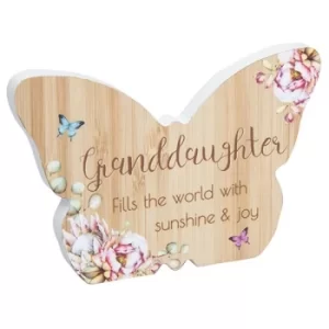 Vintage Floral Butterfly Plaque Grandaughter