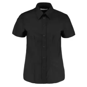 Kustom Kit Ladies Workwear Oxford Short Sleeve Shirt (10) (Black)